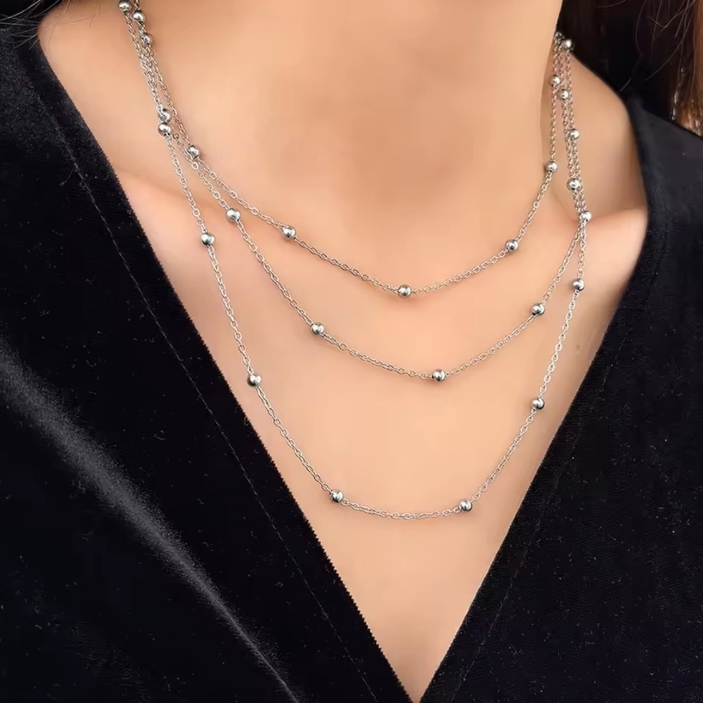 18 KT Gold Over Titanium Layered Necklace